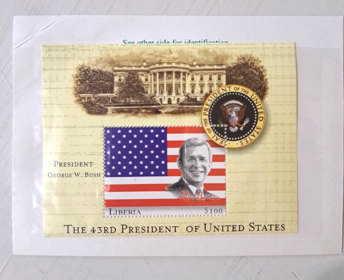 Liberia 2000 George W Bush Souvenir Sheet MNH Stamp - Mystic Stamp US1-7