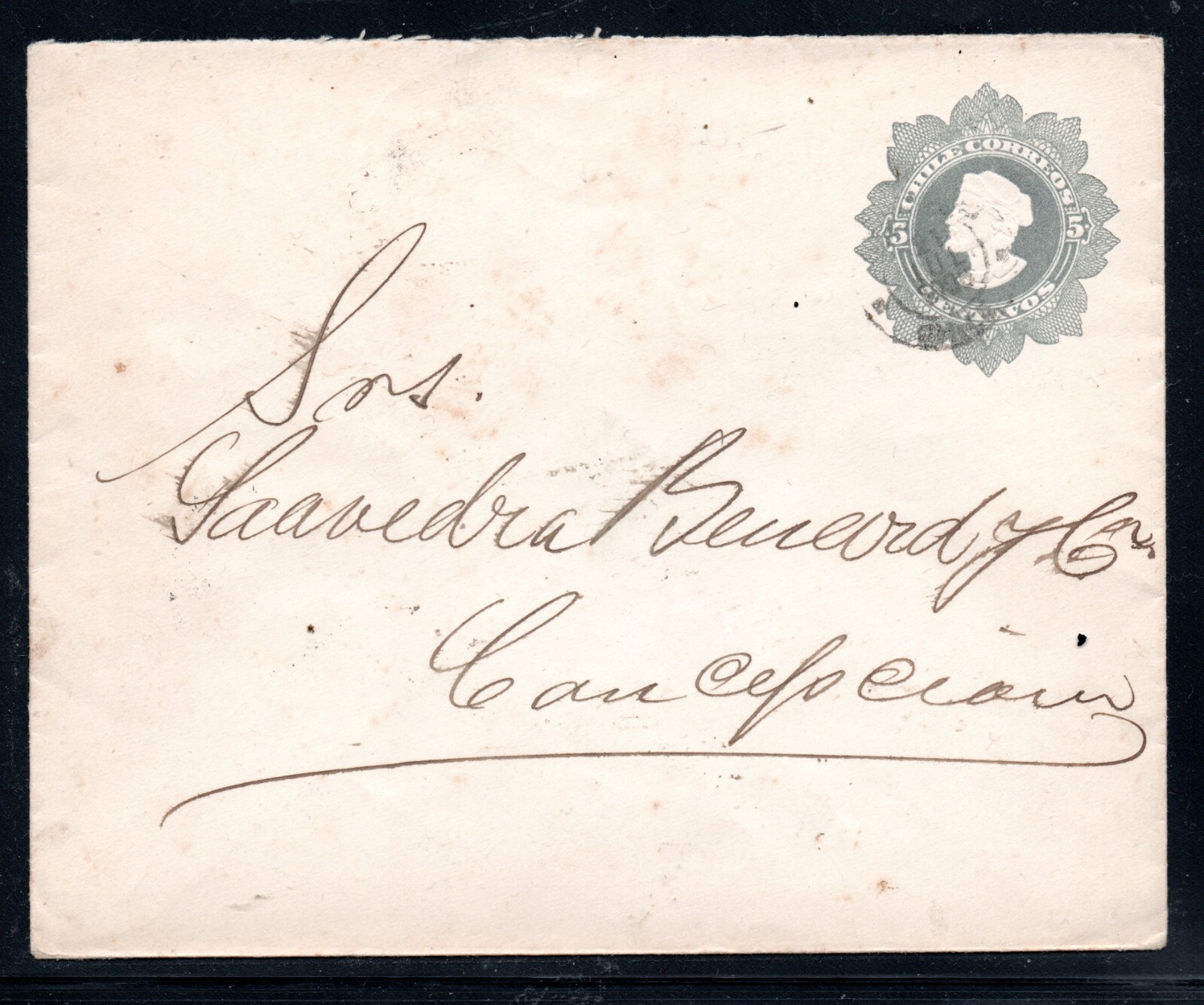 CHILE,  SOBRE COLON IMPRESO DE 5 CTS, CONCEPCION  (PH-29)