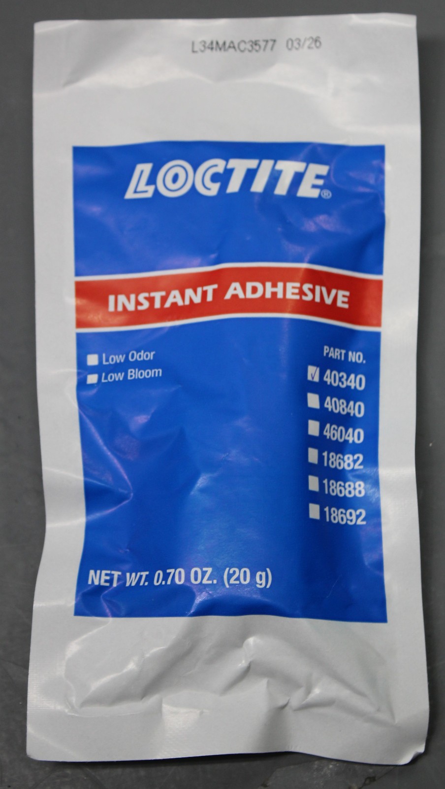 Loctite 403 Prism Instant Adhesive Glue .7oz / 20g Sealed Expires 3/26