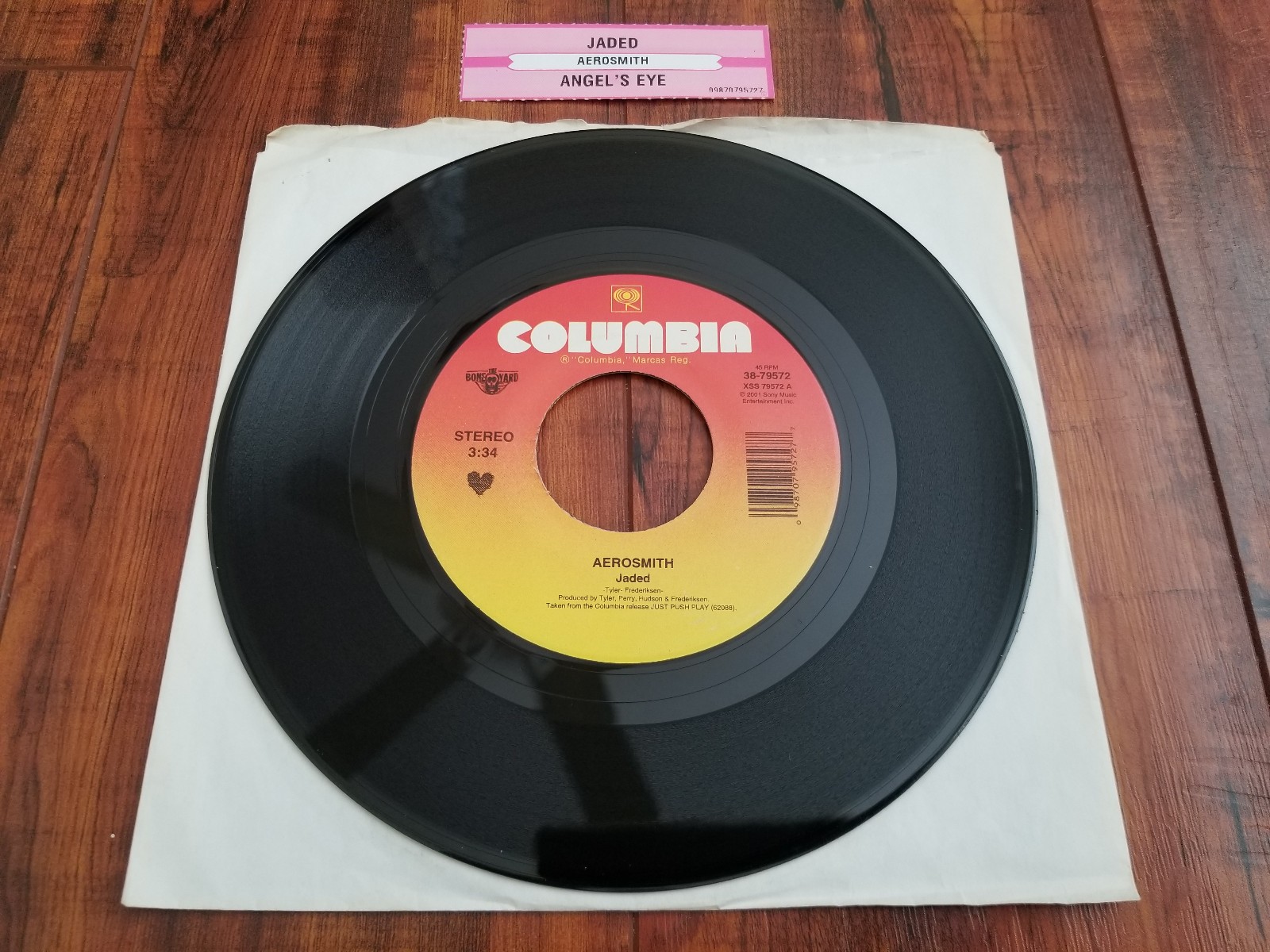 Aerosmith - Jaded / Angel's Eye - 7" Jukebox 45 Vinyl Record - With Tag Strip