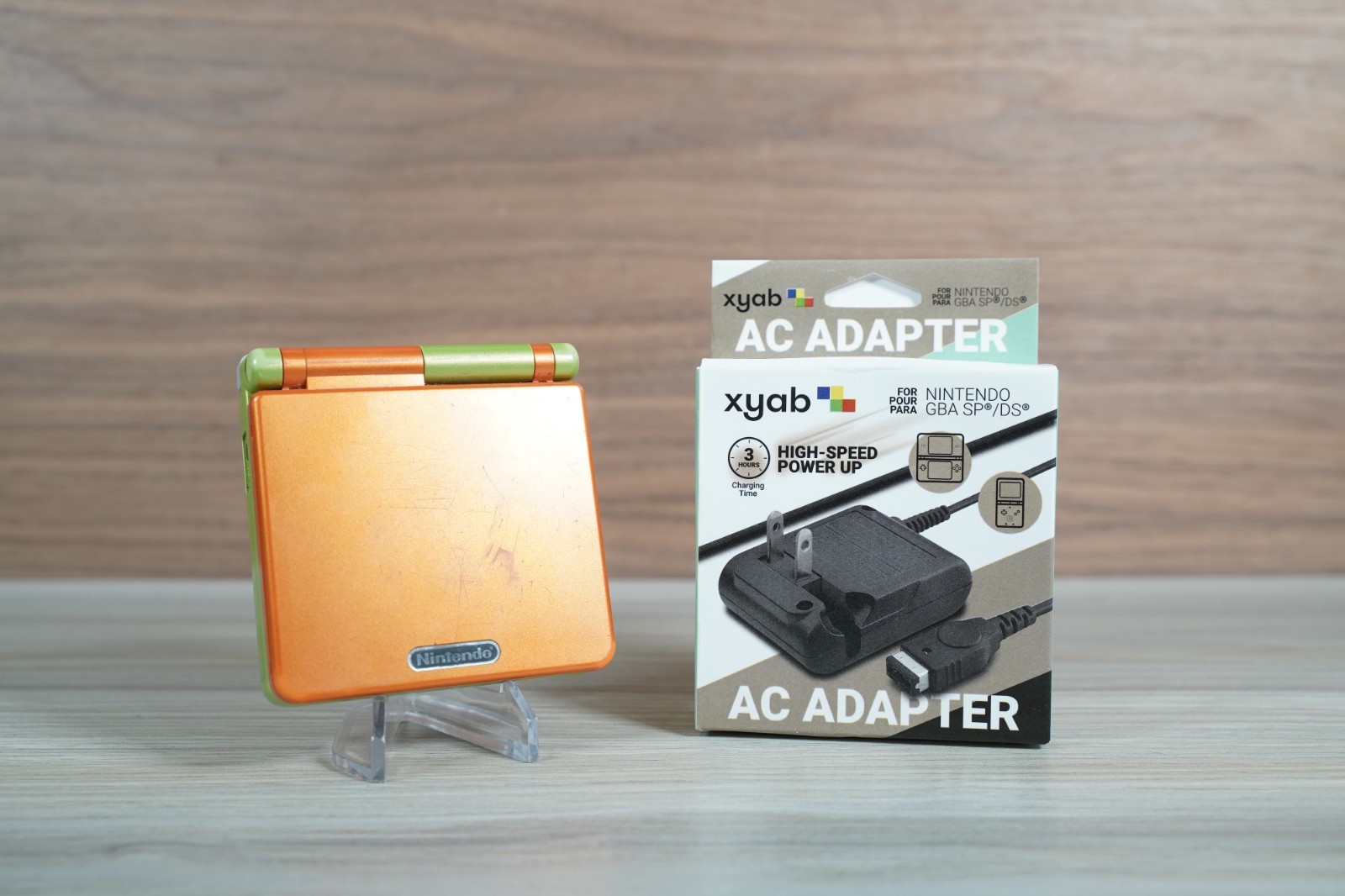 Nintendo Game Boy Advance SP Orange Green AGS-001 SHREK lime green/orange