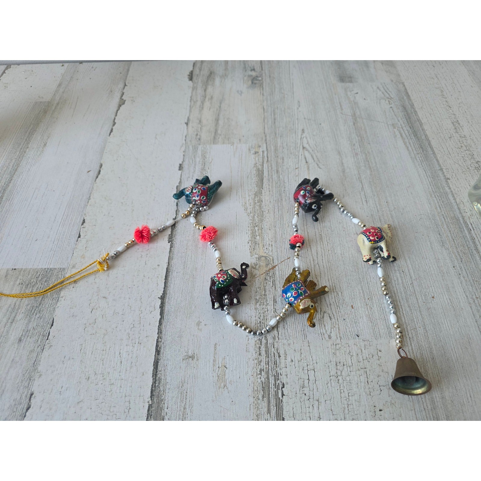 Vintage elephant Bell Indian garland beaded unique decor