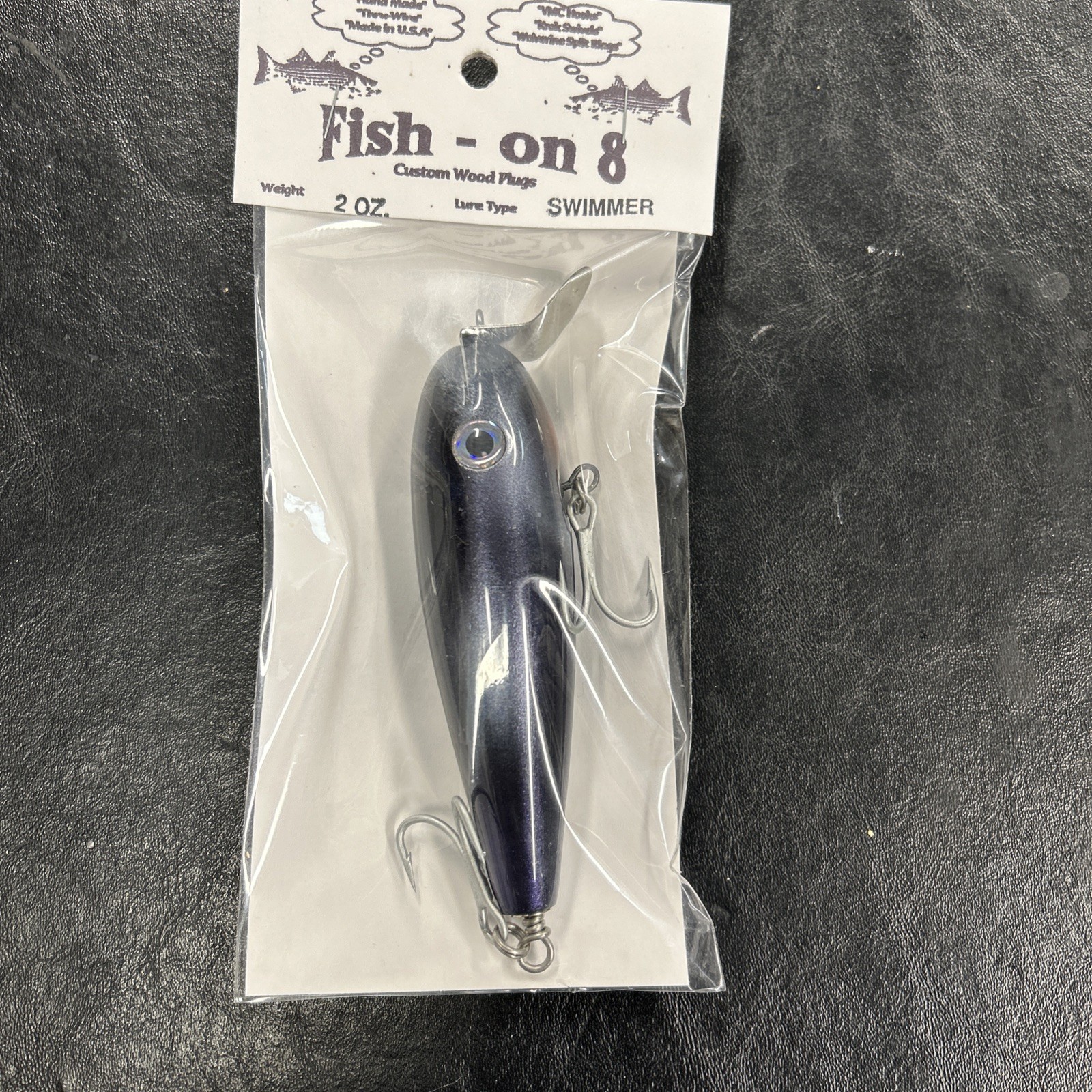 Vintage Fish On 8 “Swimmer” 2oz  -Surf Lure- Striper Plug  Custom