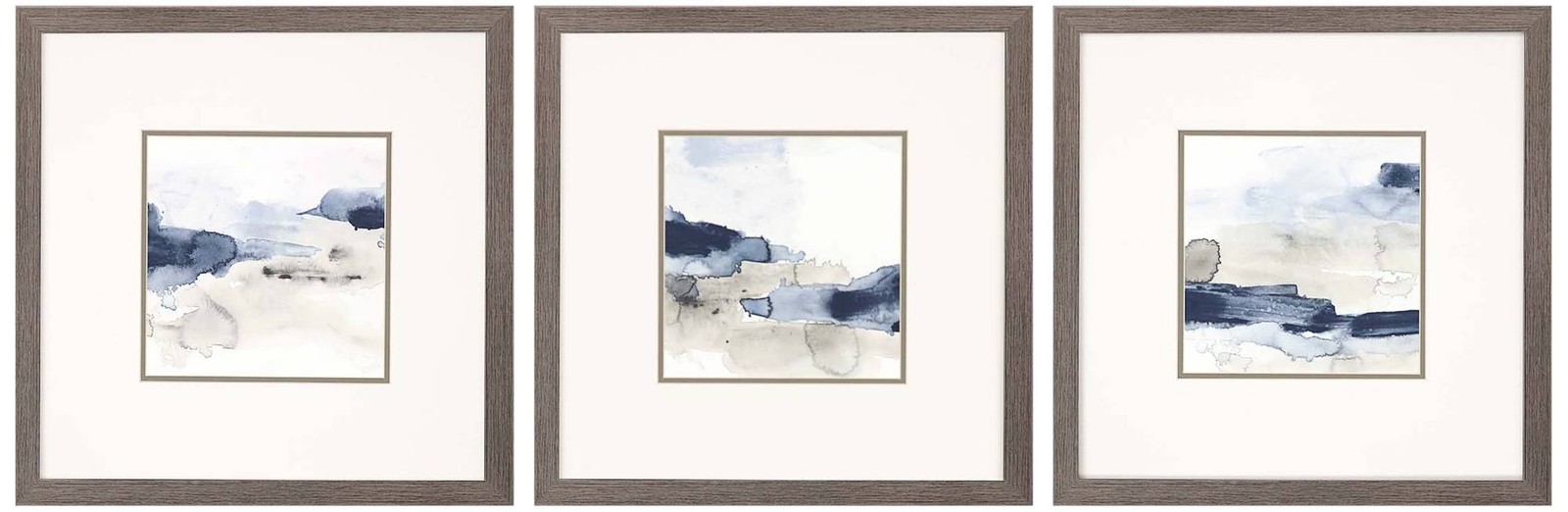 Shoreline Blues III 21"W 3-Piece Framed Giclee Wall Art Set
