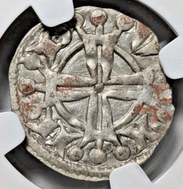 Raymond V France Provence NGC MS-61 Silver Denier Knights Templar Crusader