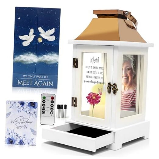 Memorial Gifts for Loss of Mom | Memorial Lantern with Photo Frame Mom / Copper