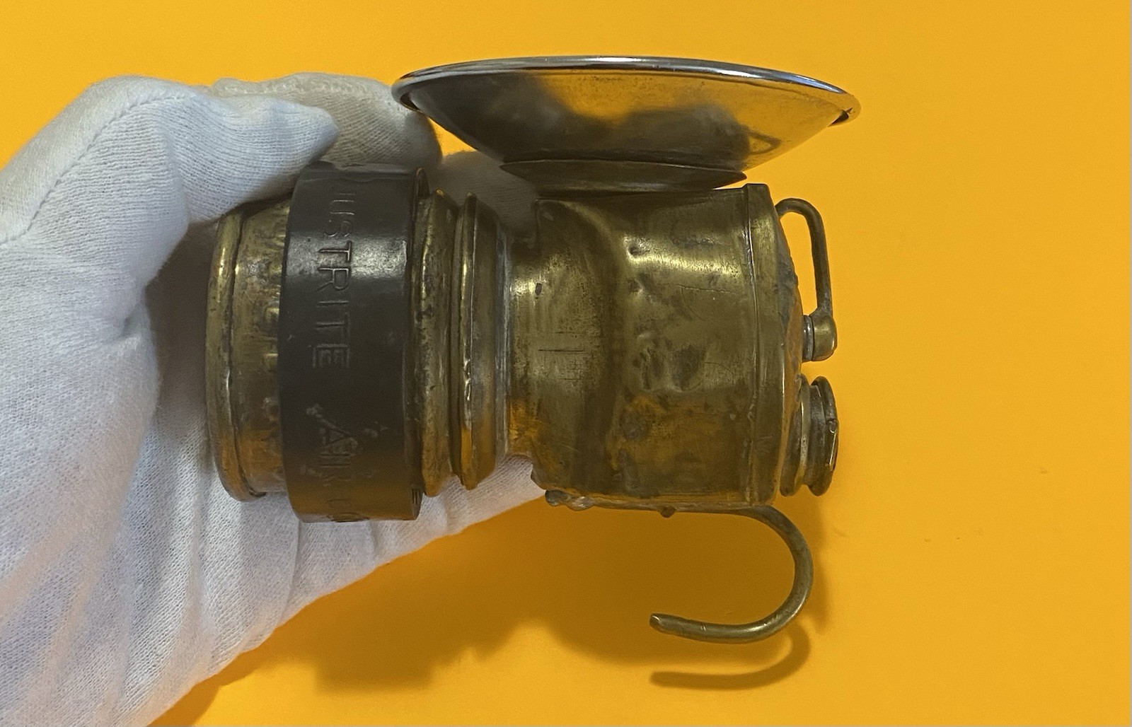 Vintage Antique Justrite Brass Coal Miner's Carbide Lamp Lantern USA