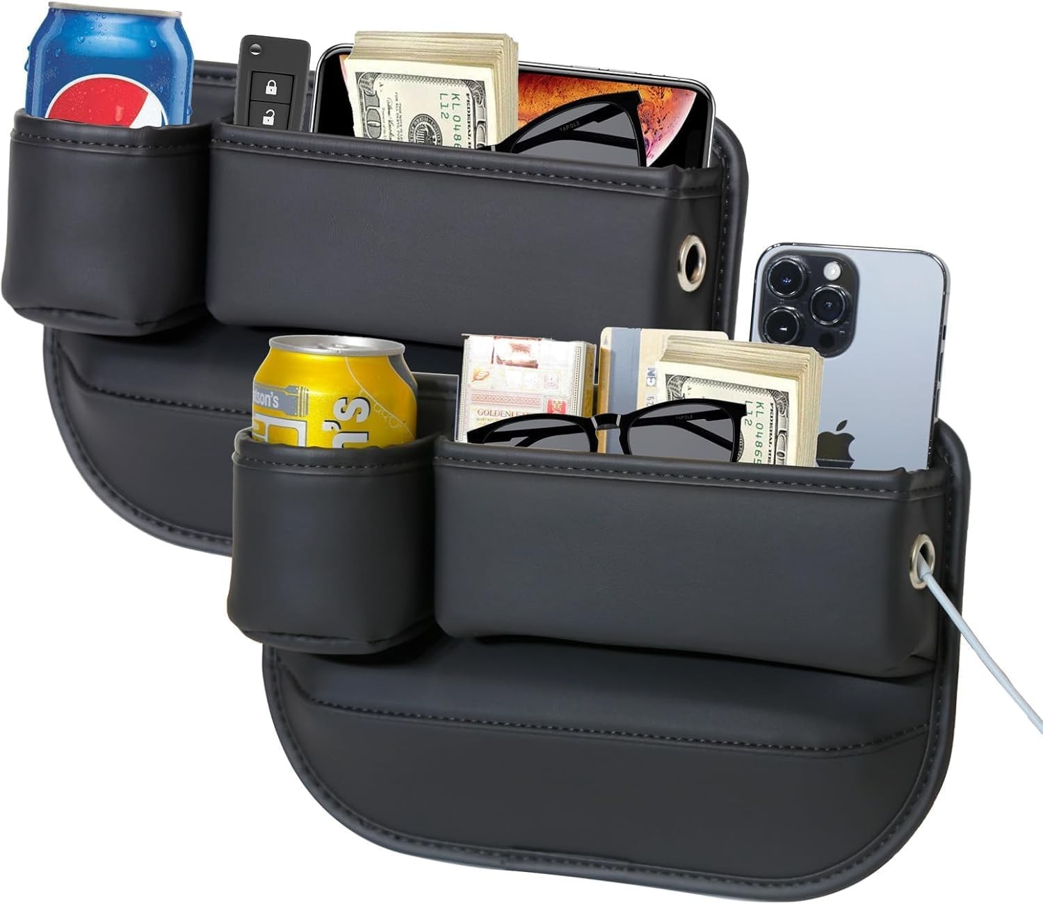 Anti-Drop Car Seat Gap Filler Organizer, Premium Leather Console Organizer, Easy