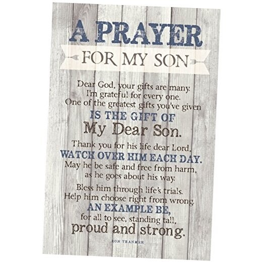 Son Prayer Wood Plaque with Inspiring Quotes 6x9 - Vertical Frame Wall 6" x 9"
