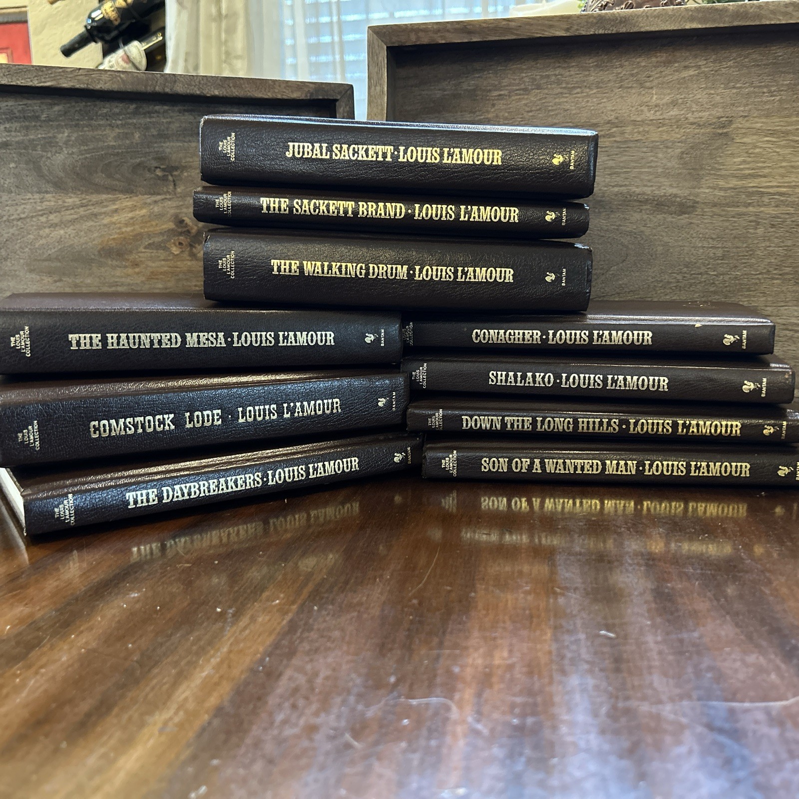 The Louis L'Amour Collection- Lot of 10 Leatherette Bantam Book HC Best Sellers