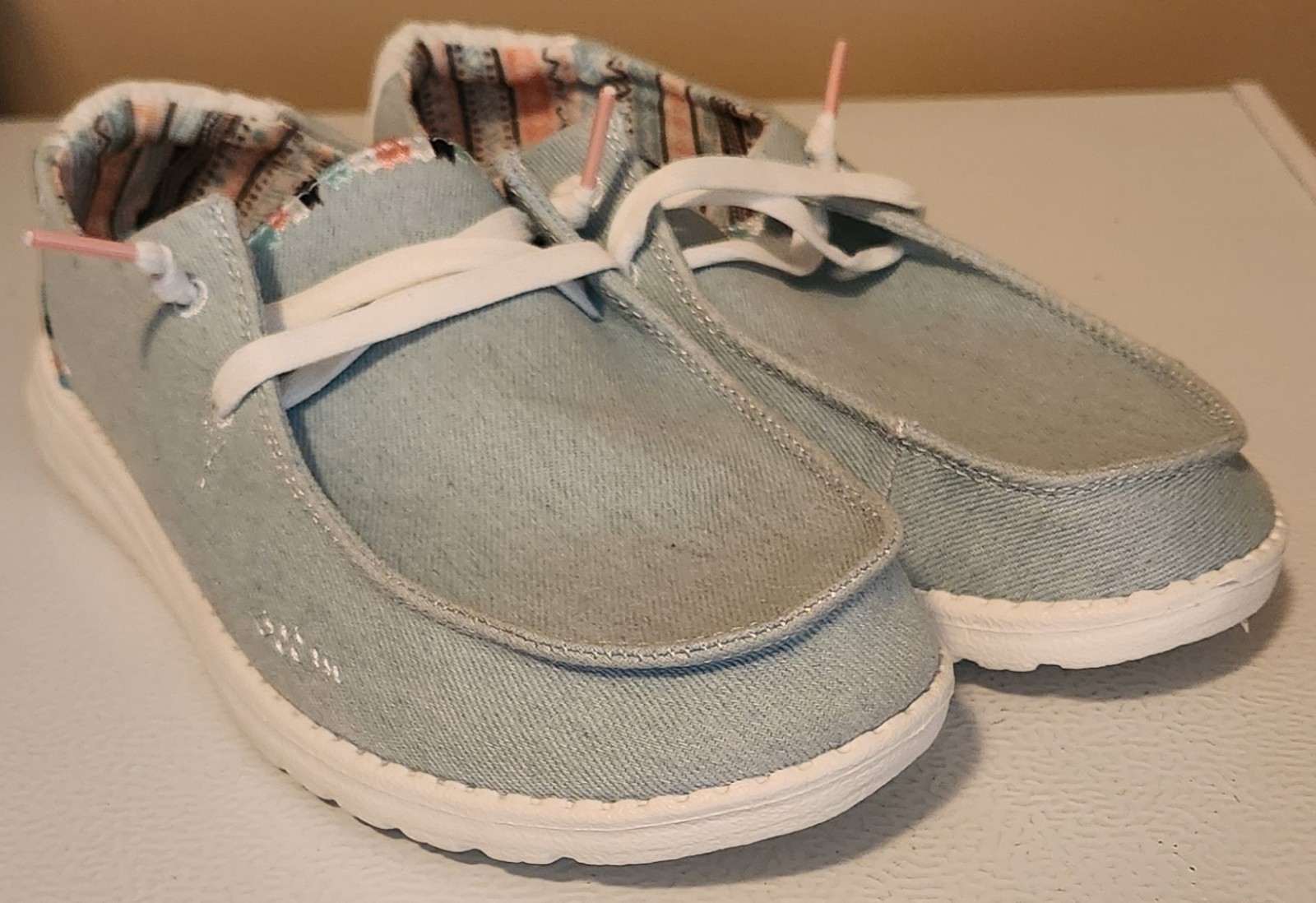 Hey Dude Wendy Boho Light Denim US Women's Size 8 EU 39 Slip On Casual Shoes