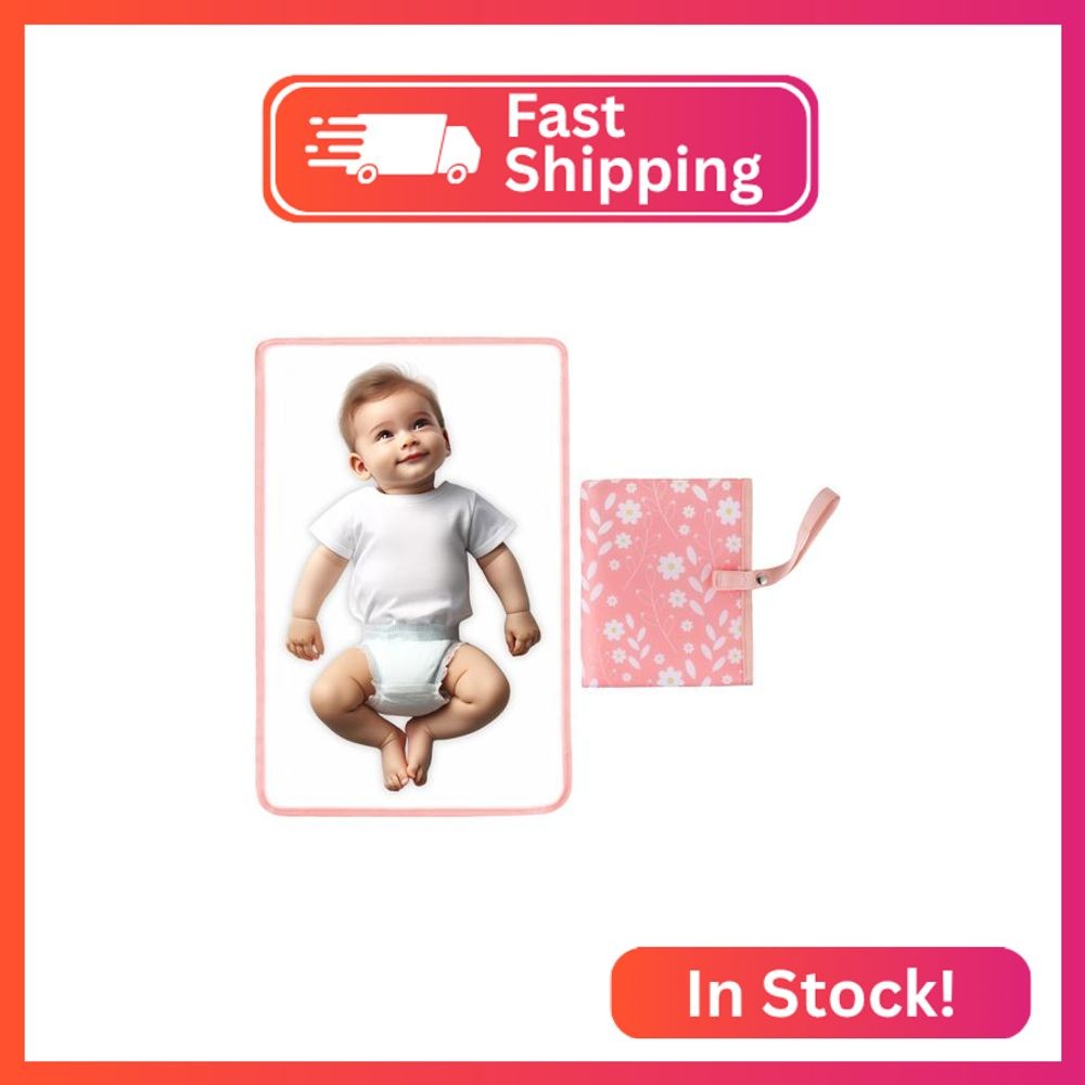 Portable Diaper Changing Pad for Baby - Waterproof Compact Changing Mat with Wri