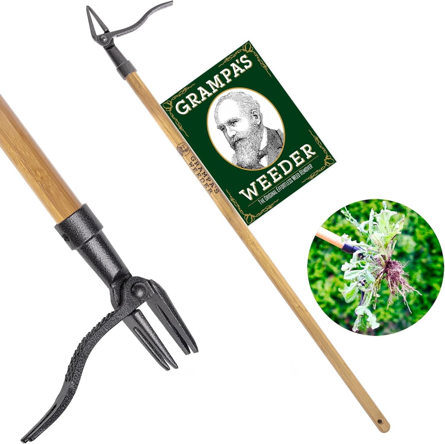 Grampa's Weeder - The Original Stand Up Weed Puller Tool with Long Handle - Made