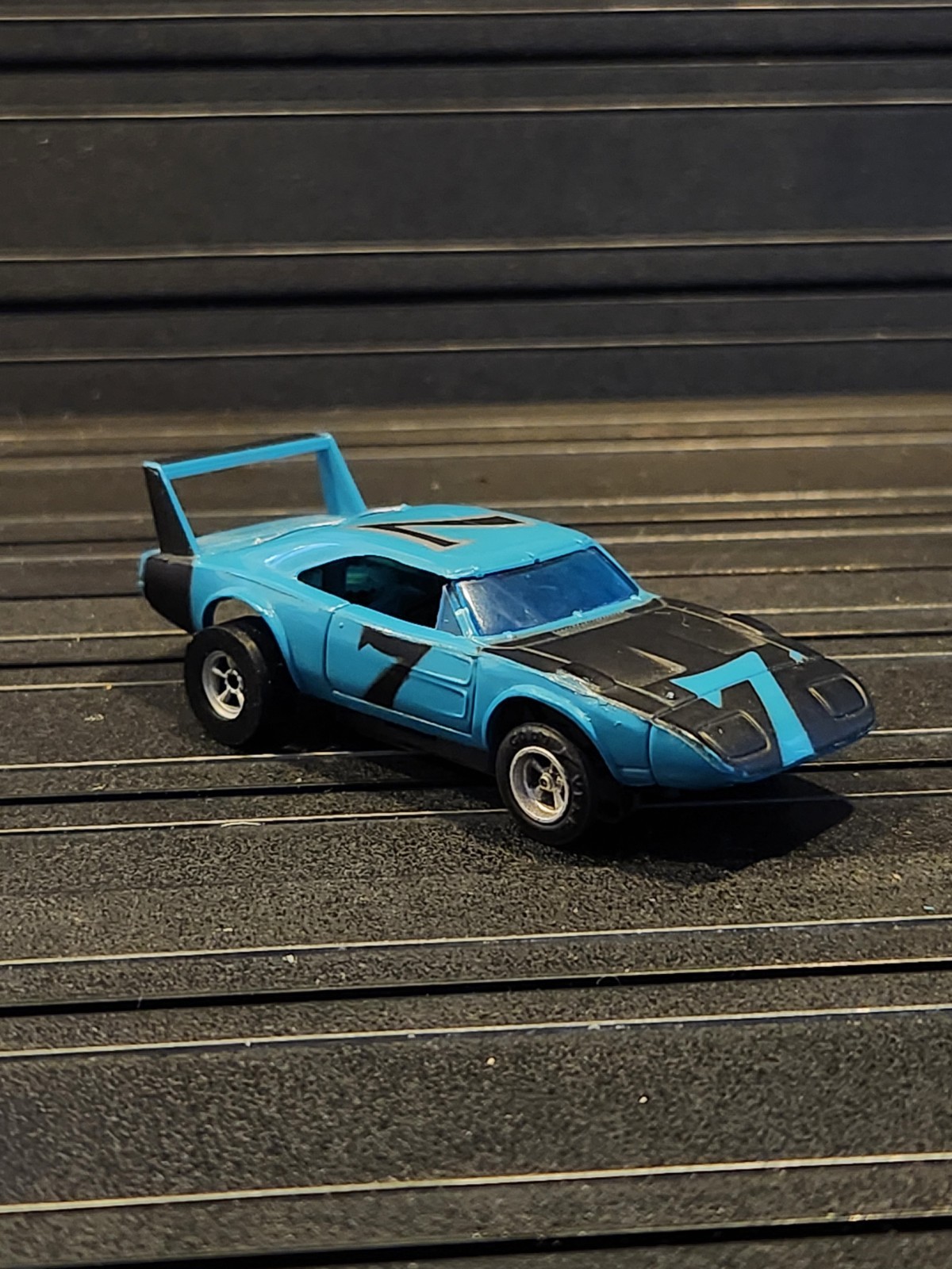 AFX Aurora  HO Slot Car  Dodge Charger Daytona Blue 7 Vintage Vintage Zzz