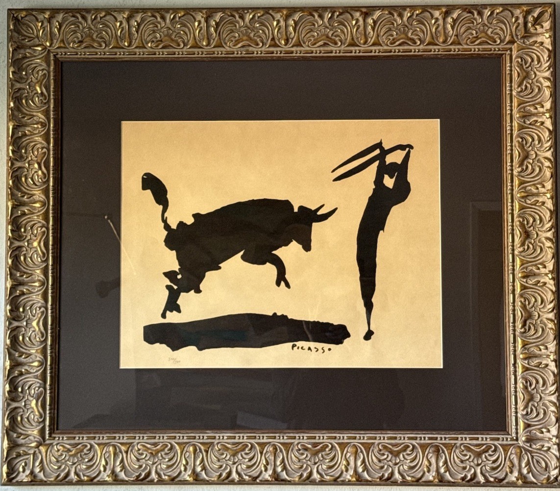 ORIGINAL PABLO PICASSO ANTIQUE MODERN BULLFIGHT LITHOGRAPH VINTAGE CUBISM 1960