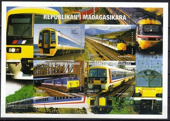 Madagascar 1999 MNH Imperf SS, Trains, Railways, Bridges