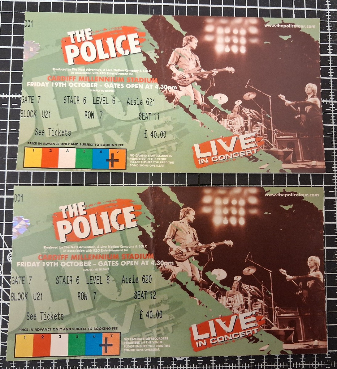 The Police Reunion Tour Sting  19th October 2007 Millennium Stadium Ticket stub