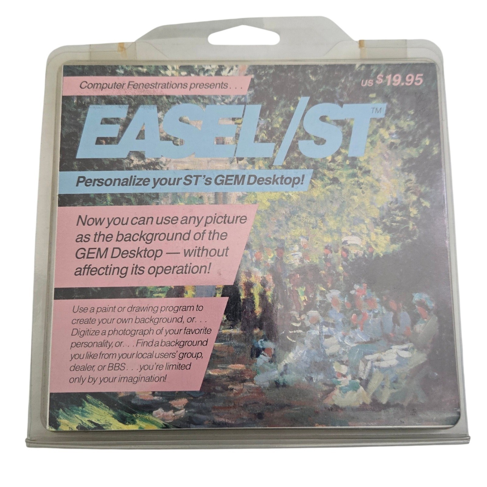 VTG 1987 EASEL ST Atari ST GEM Desktop Utility Software Computer Fenestrations