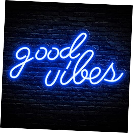 Good Vibes Neon Sign - LED Neon Signs for Wall Decor, Neon Lights for Blue