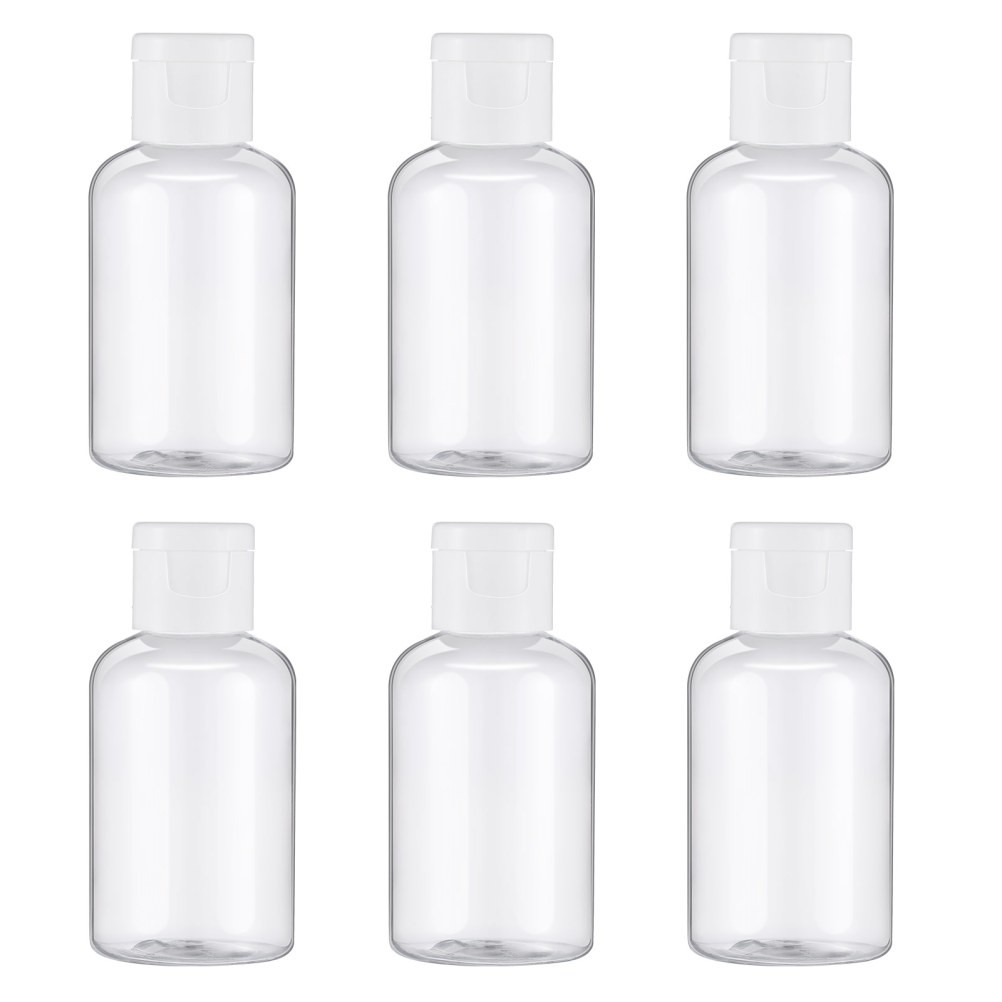 6 Pcs Plastic Travel Bottles Refillable Leak Proof Empty Liquid Containers 50 ML