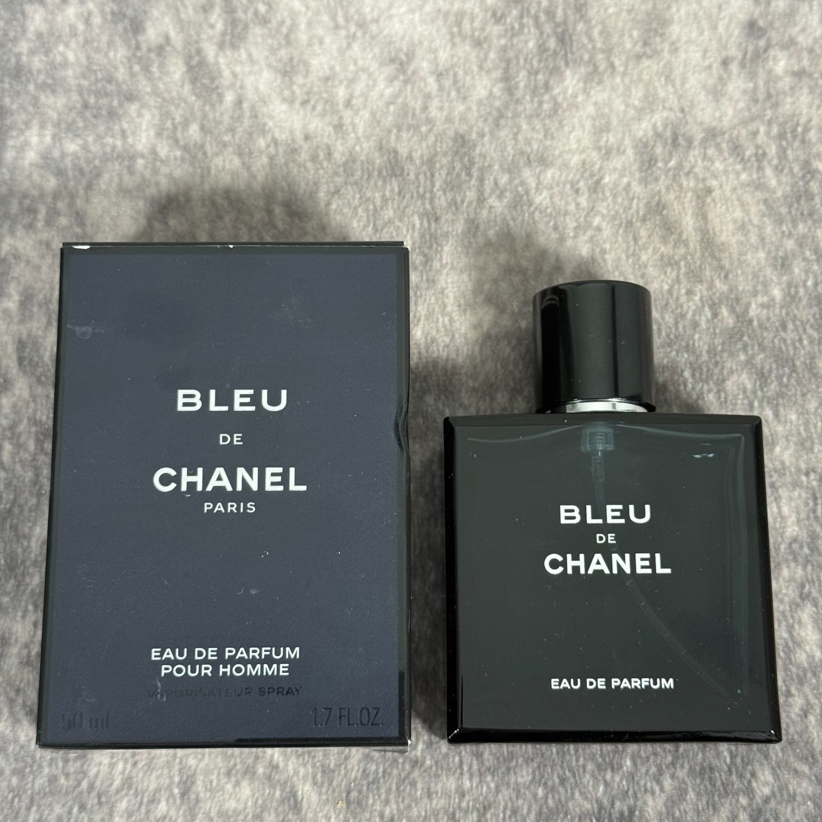 Bleu De Chanel Paris 50ml EMPTY Perfume Aftershave Bottle and Box Genuine