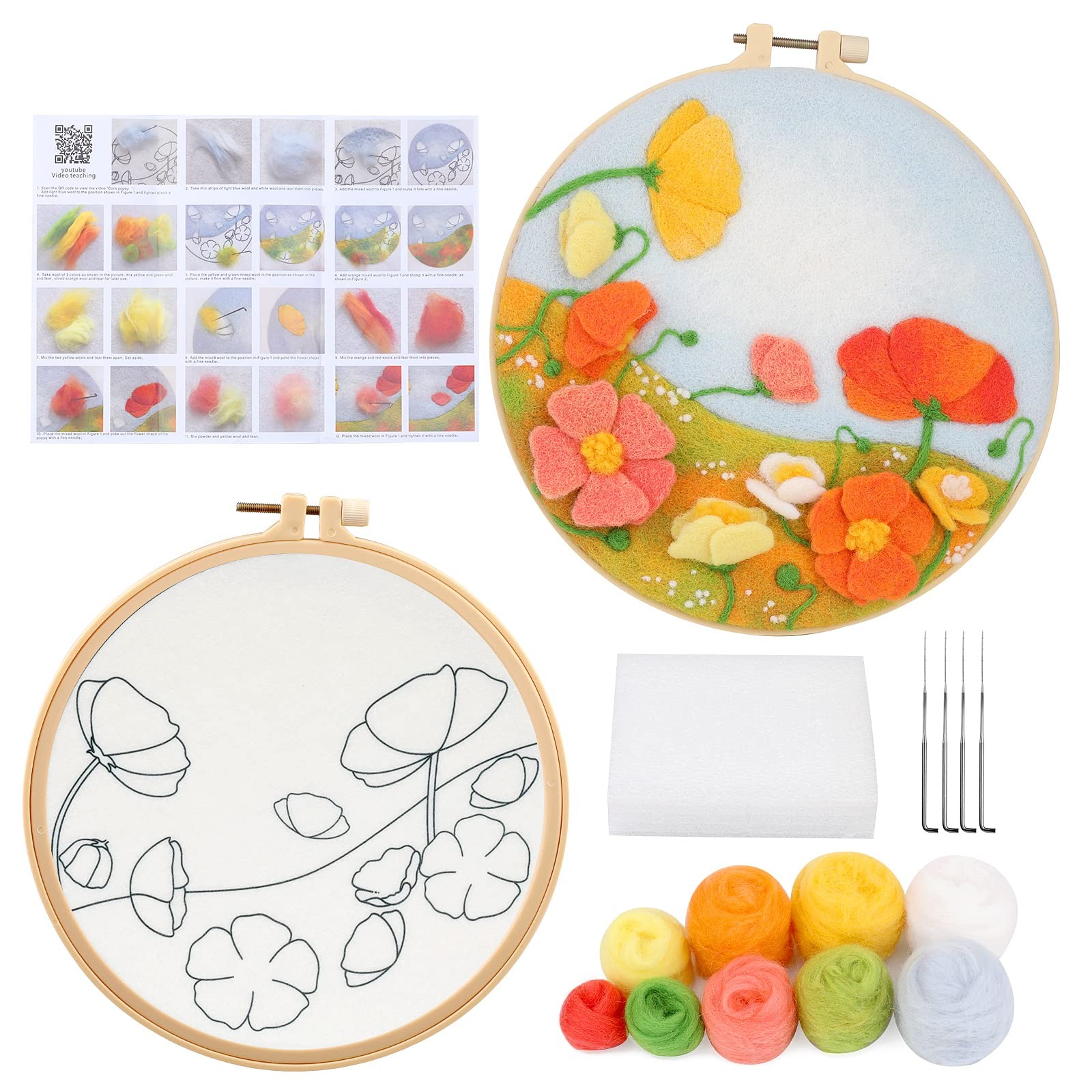 Mayboos Needle Felt Starter Set, Includes Wool Bag, 5 x 10 x 15 cm, Color1 