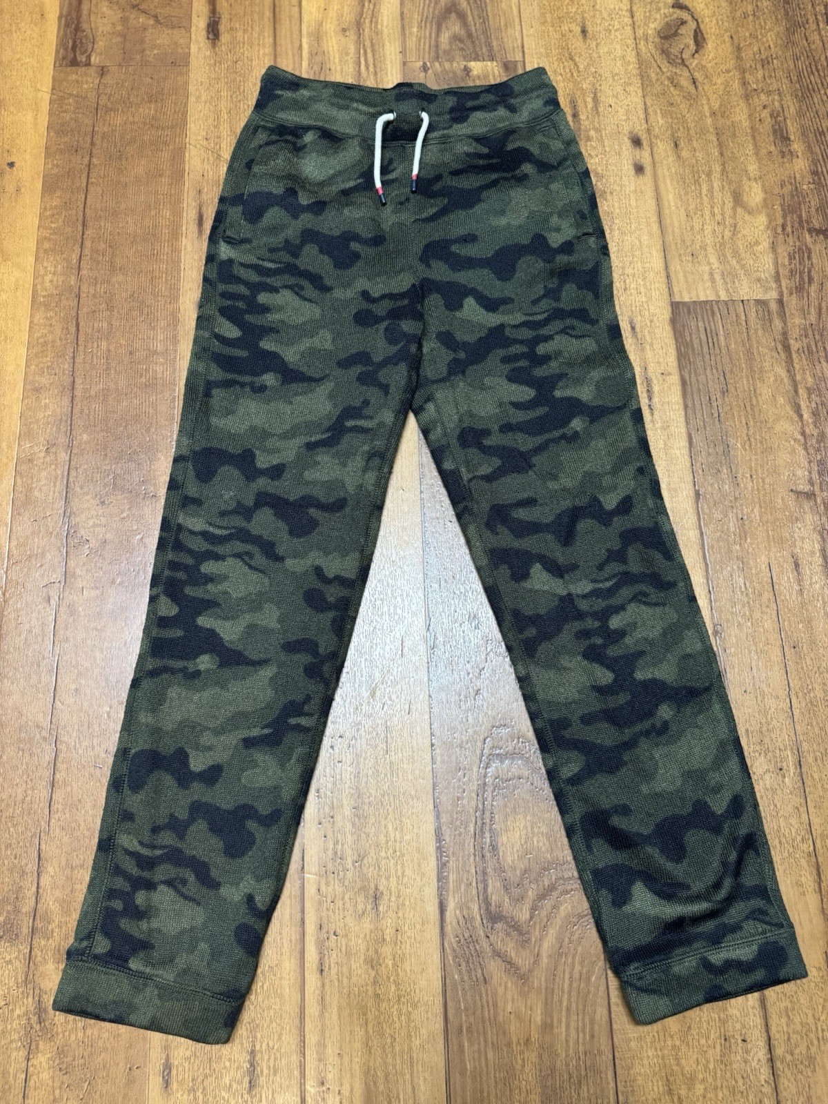 GAP Camouflage Jogger Boys Pants Drawstring Green Black Cotton Blend 