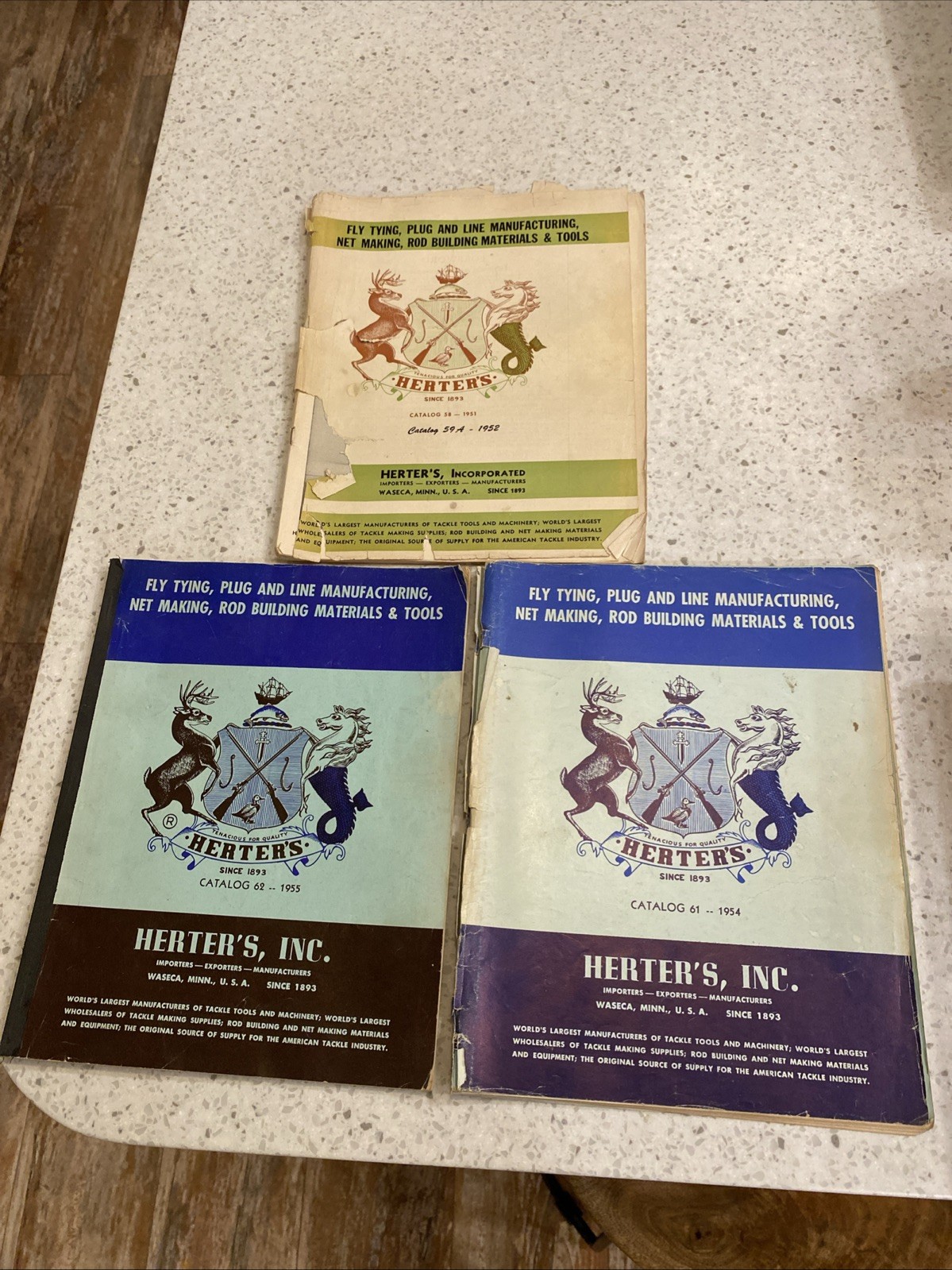 Vtg 1950s HERTER'S Inc Fly Tying Plug Line Rod Builders Net Fishing Tackle Tools