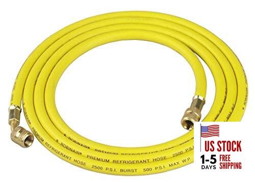  31096 1/4" Premium Refrigerant Charging Hose - 96" Long, Yellow, Standard 