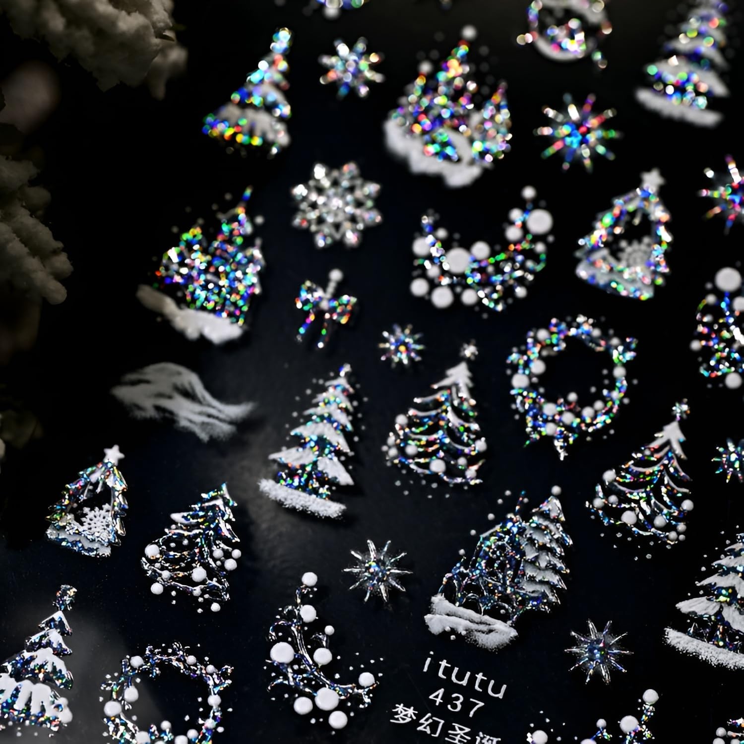 Christmas Nail Stickers for Art 5D Embossed Colorful Xmas 2 