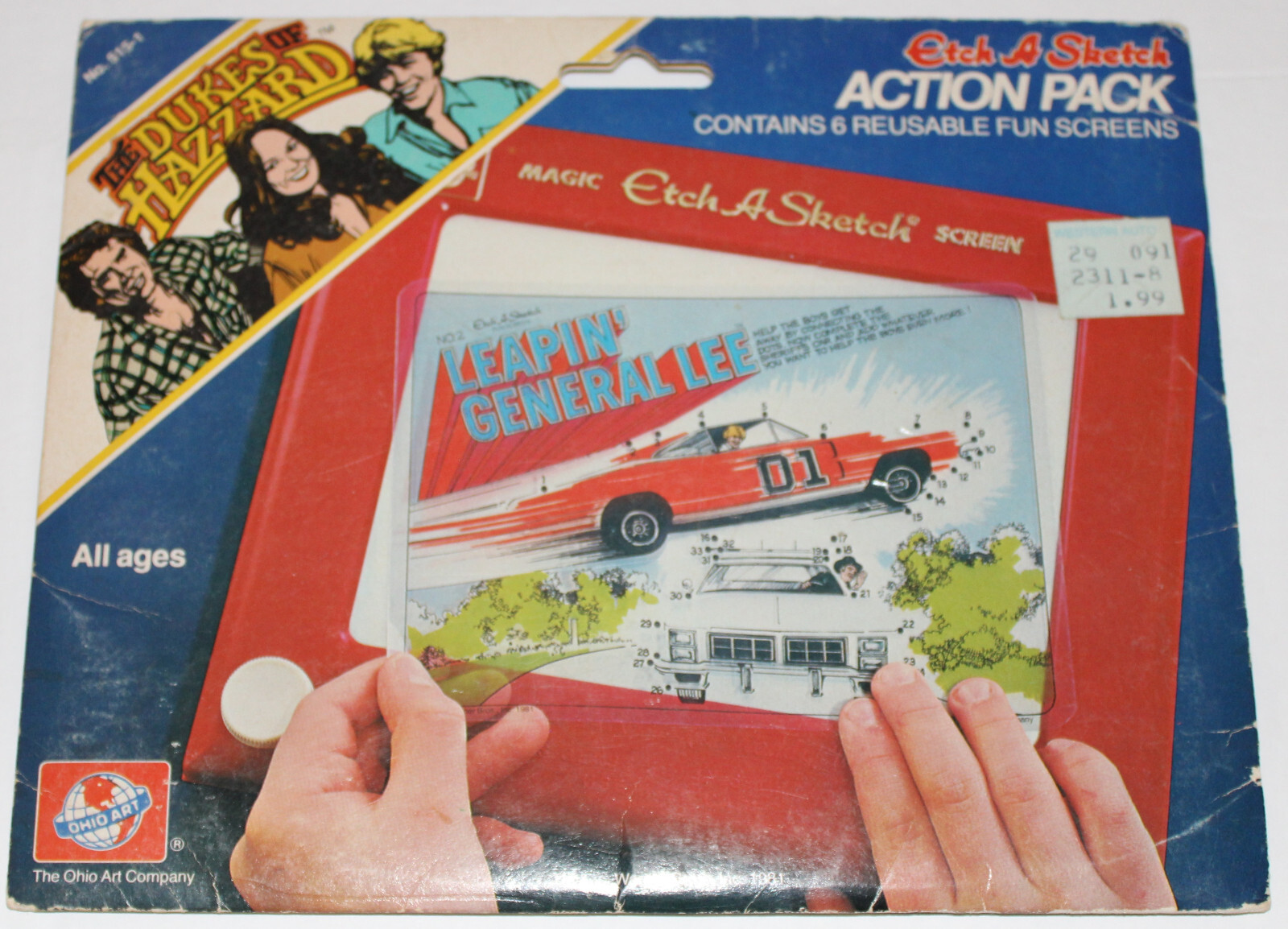 Vintage 1981 Dukes of Hazzard Etch A Sketch Action Pack Fun Screens B2