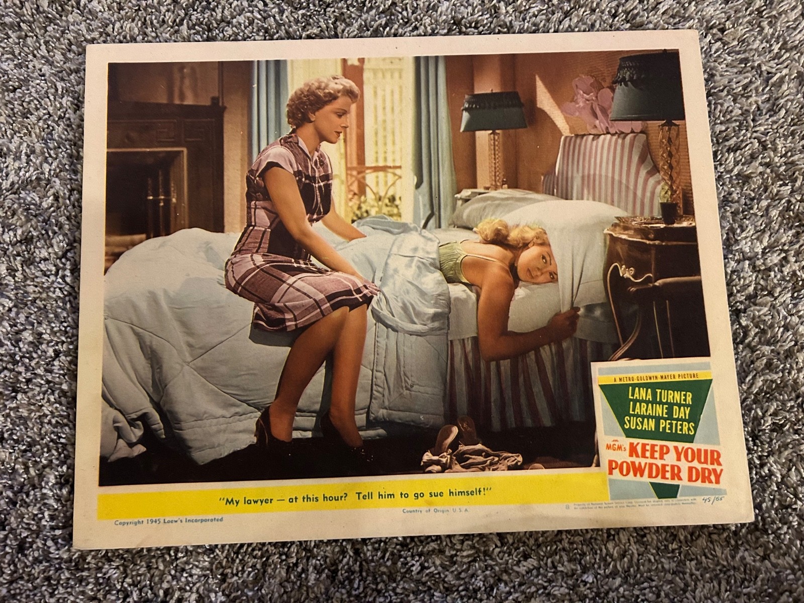 Vintage Movie Lobby Card "Keep Your Powder Drive" 1945 Lana Turner Susan Peters