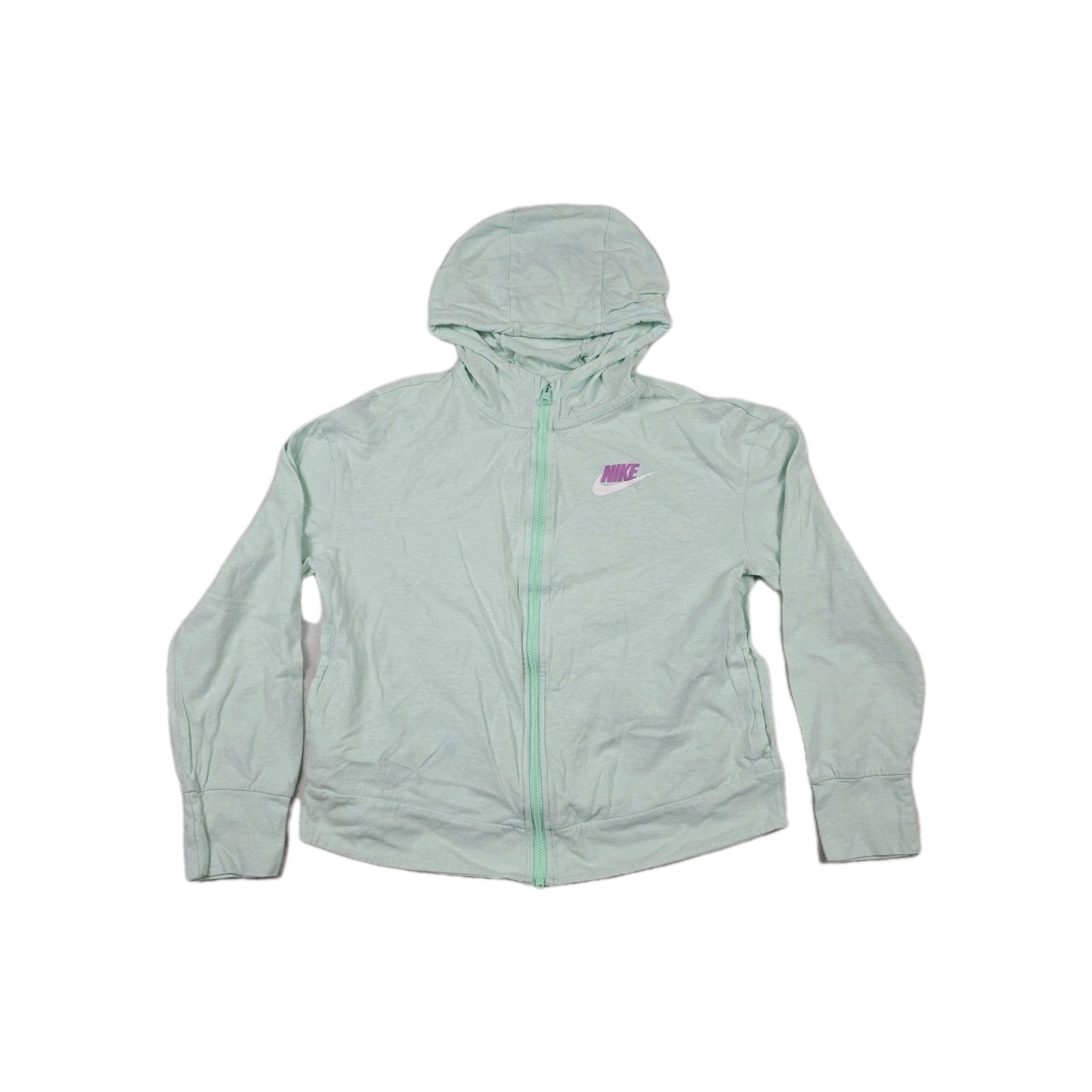 Nike Sportswear Youth Hoodie Large Green Full Zip Jacket Gym DA112 Mint Foam