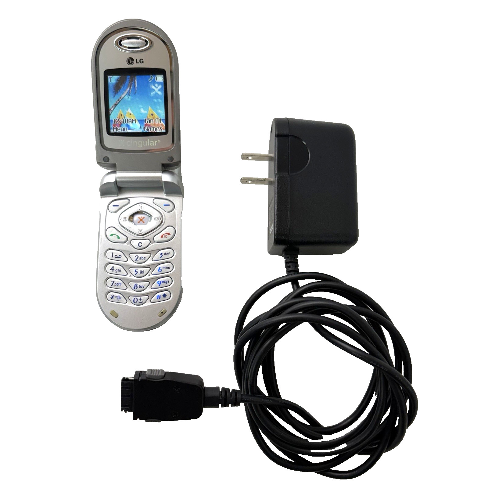 LG Flip Cell Phone C1300 Gray Cingular Working w/ Charger