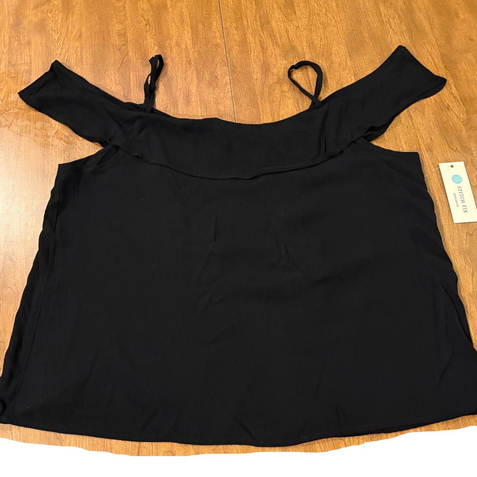 NSR Black Off-Shoulder Sleeveless Top Size XL Summer Goth Emo Stitch Fix NWT