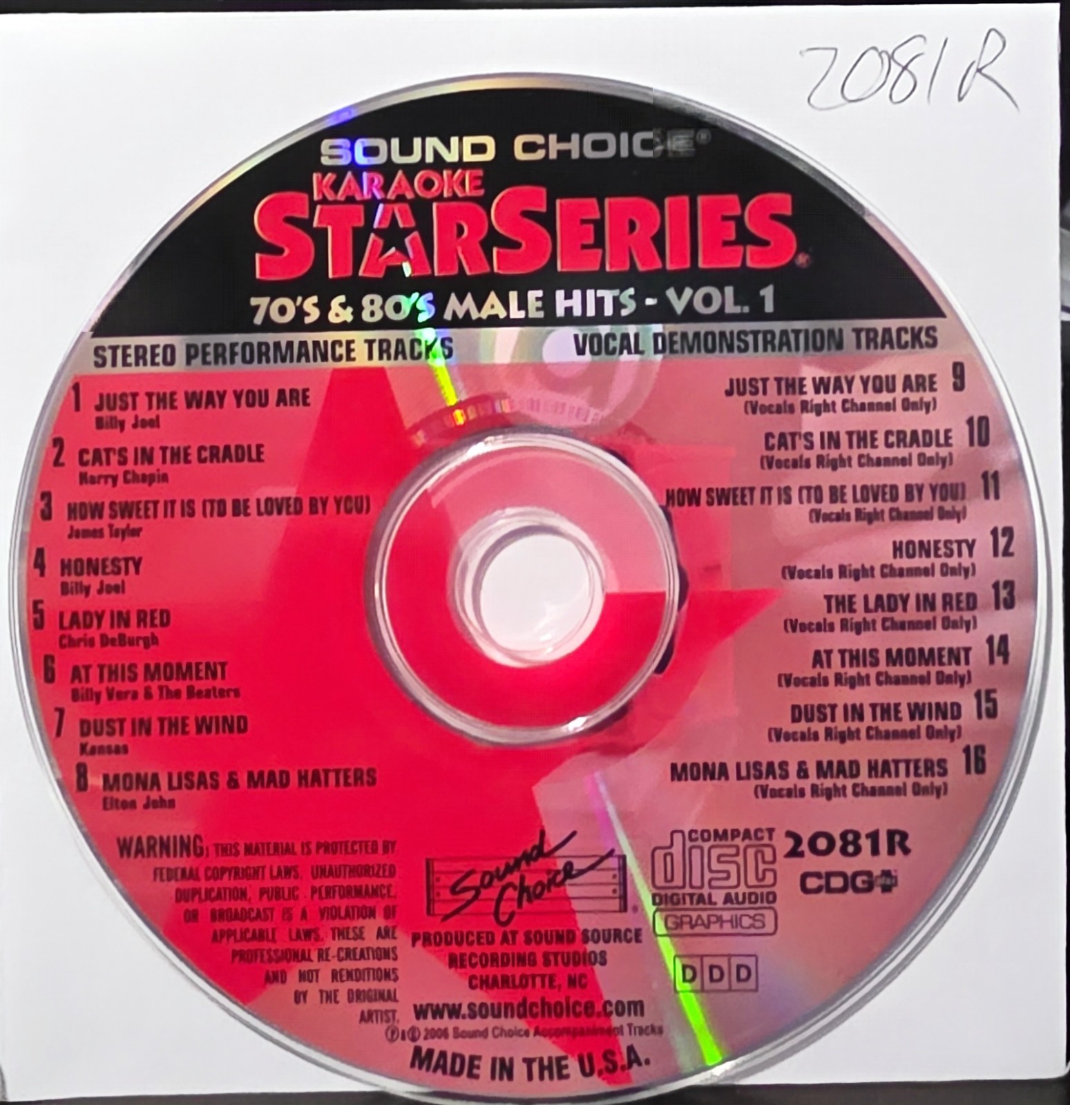 SC2081R 70'S 80'S     SOUND CHOICE KARAOKE CDG  LOT LONG DRIVE
