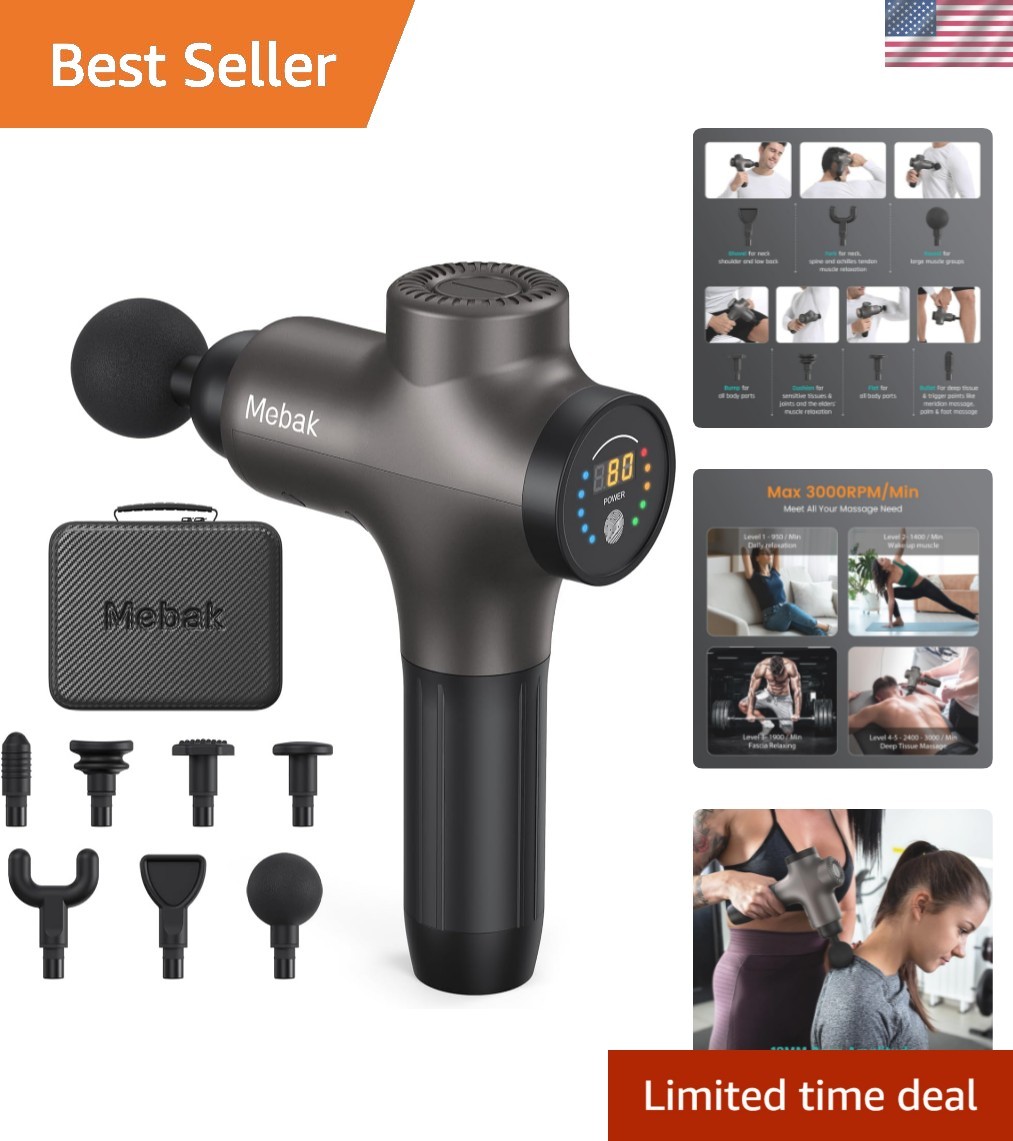 3 Massage Gun, Massage Gun Deep Tissue for Athletes, Professional Muscle Perc...