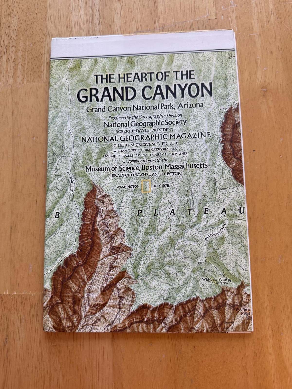 Vintage 1978 National Geographic Grand Canyon Map The Heart Of The Canyon AZ