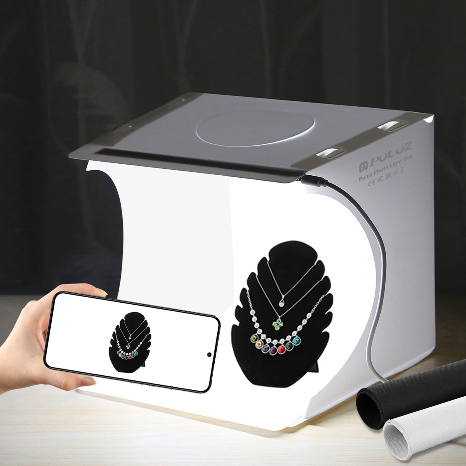 PULUZ Mini Light Box, 9" Photography Table Top 9*9 Inch - A, 9x9 inch 