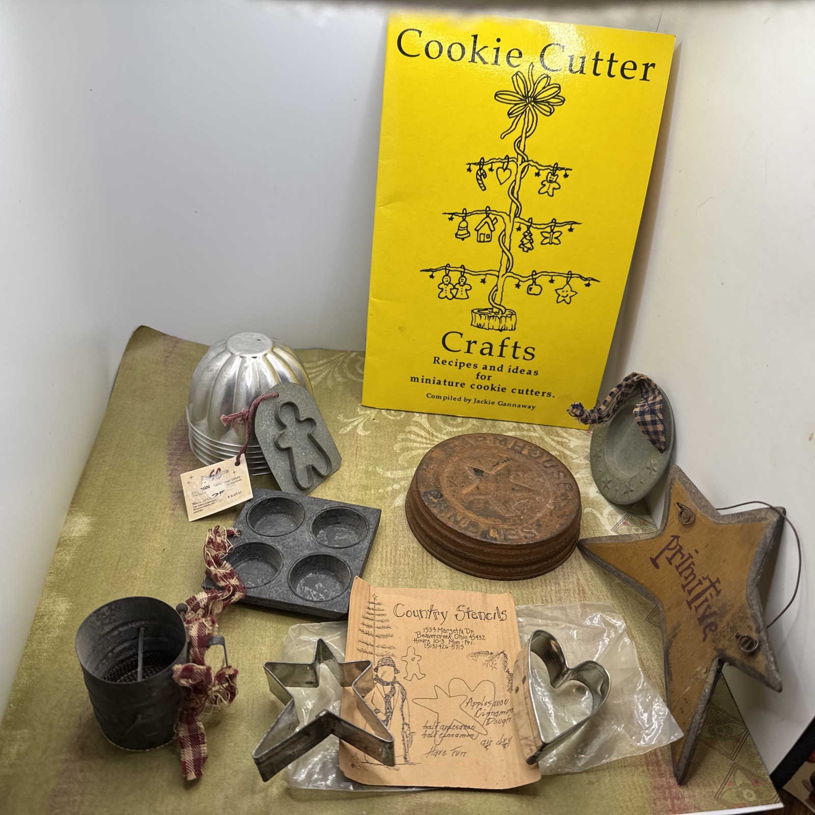 Primitive Mini Cookies Cutters, Cookbook Accents Gelatin Molds