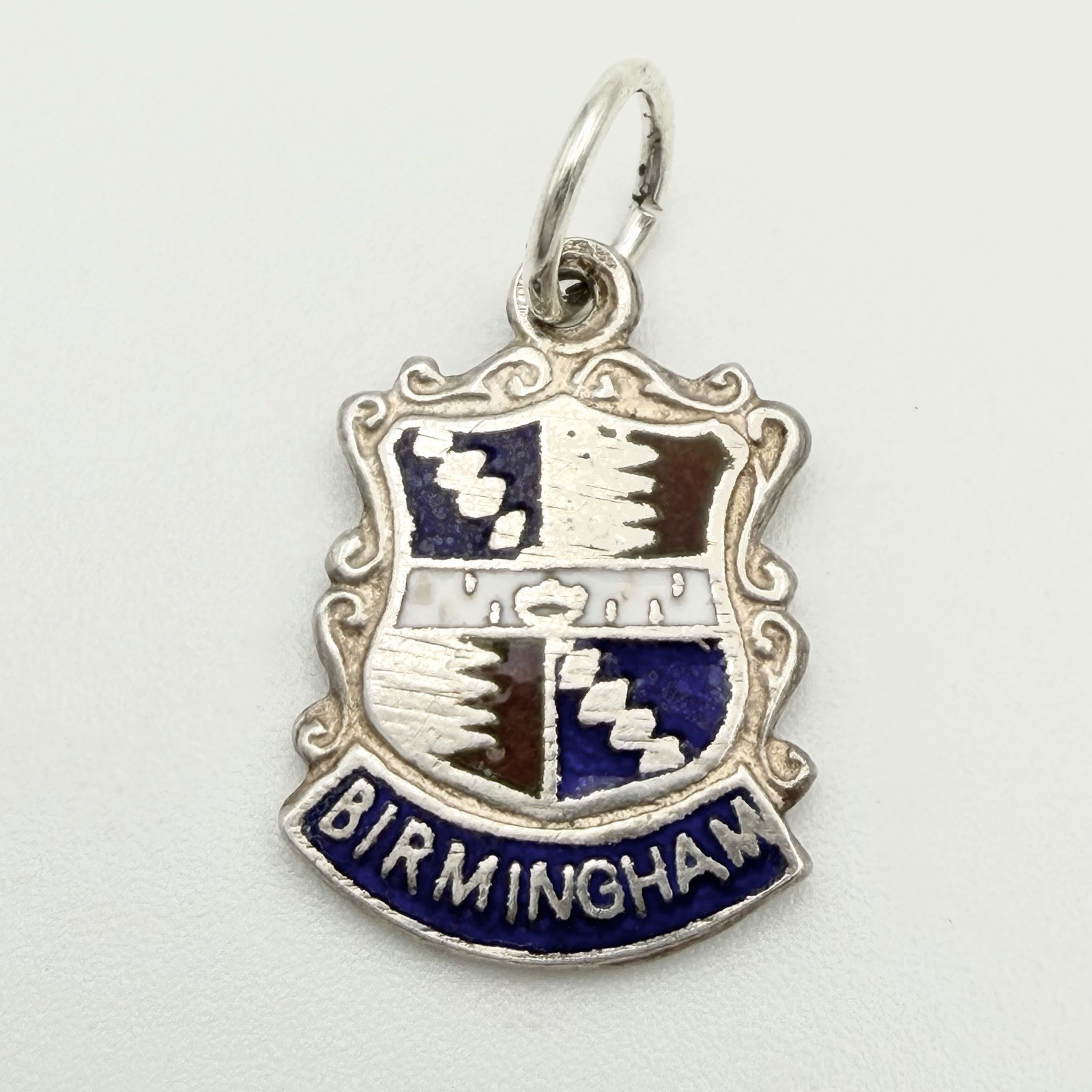 Vintage 925 Sterling Silver Birmingham Travel Bracelet Charm Pendant