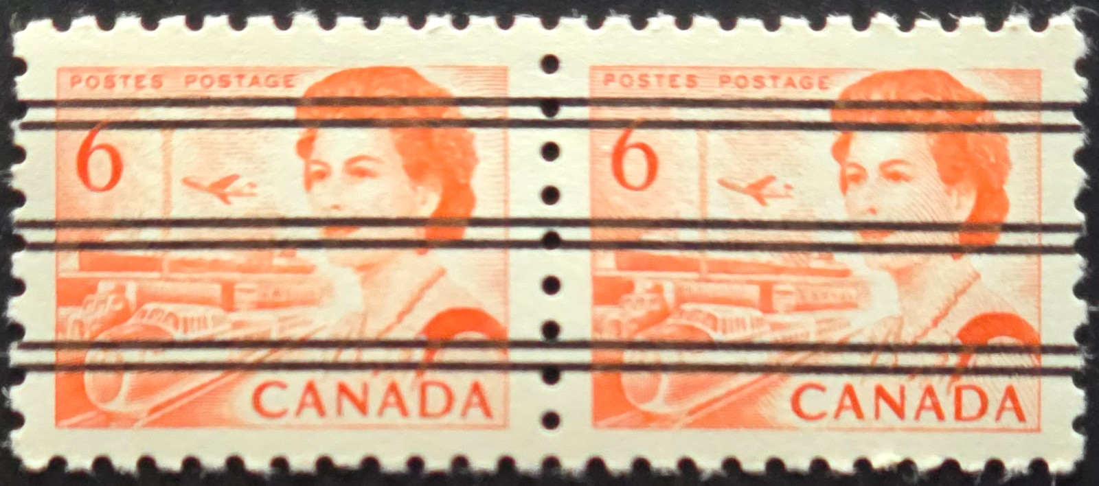 Canada 1967 6 Cent Orange Centennial QE II Transport Precancel - MNH Horizontal