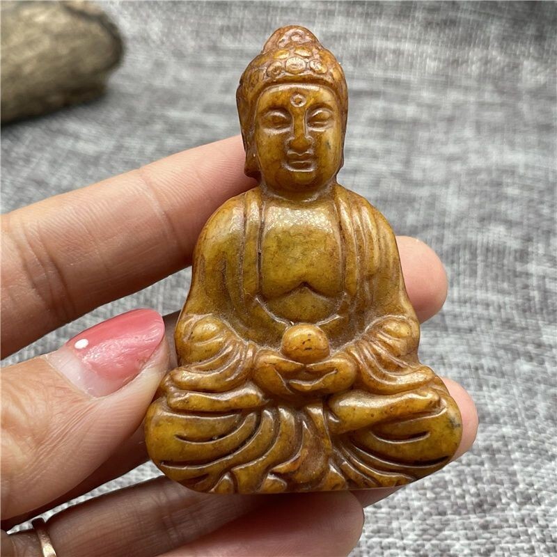 Chinese Antique Han Dynasty Old Hsiuyen Jade Buddha sculpture Jade Pendant