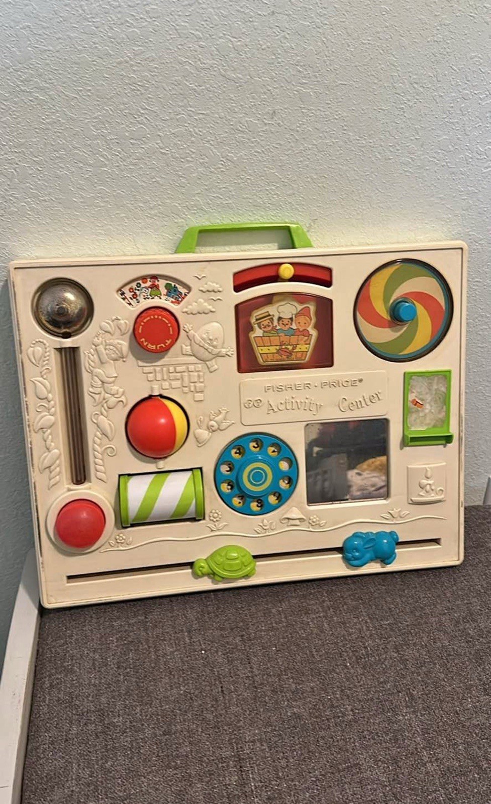 Vintage Fisher Price Activity Center #134 1973 Baby Toddler Crib Busy Board 