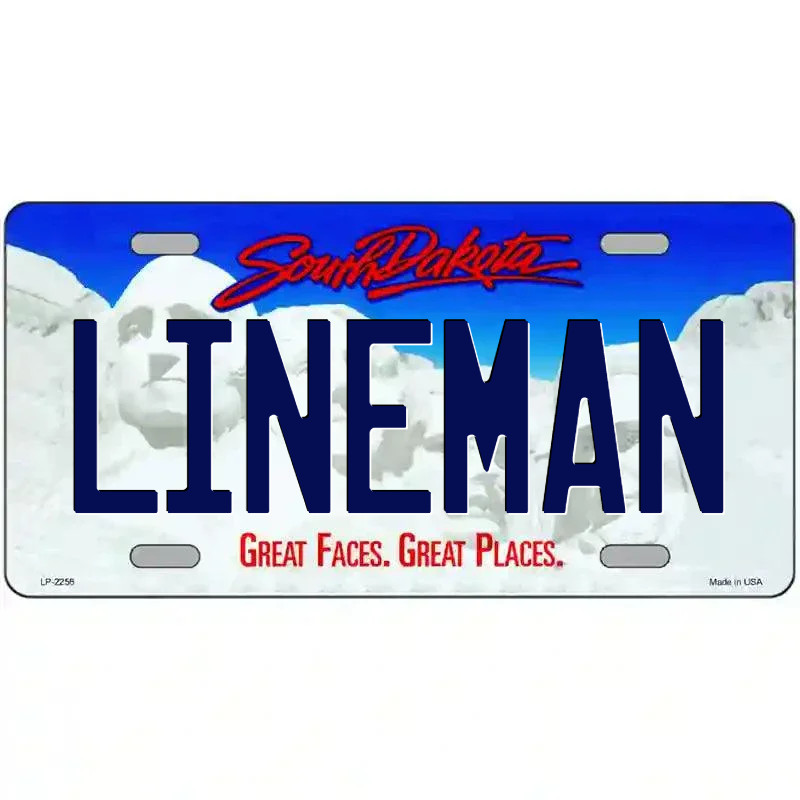 Lineman South Dakota Metal Sign