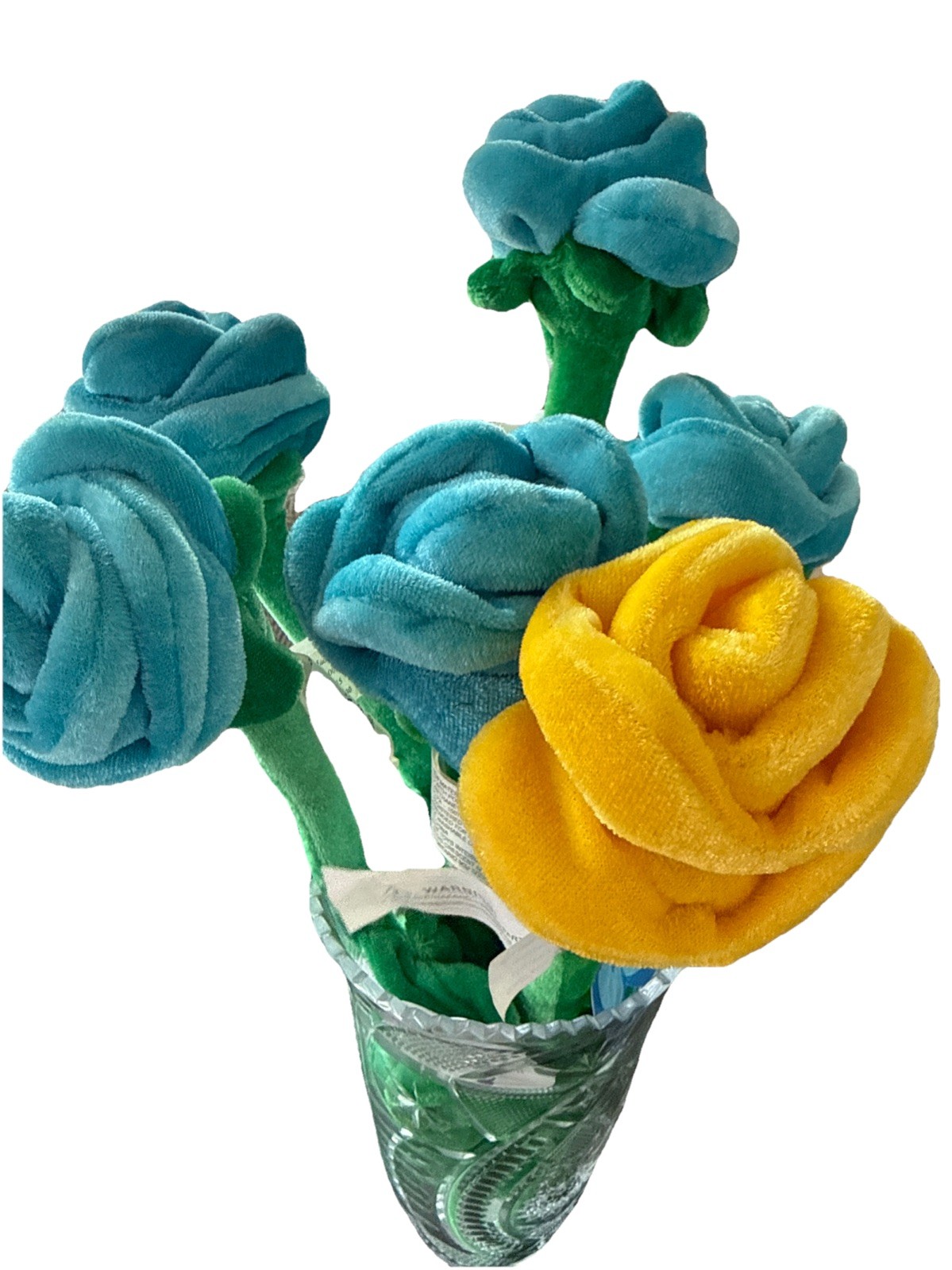 Soft Rose Plush Bendable Stem 16” Bouquet Of 6 Spring Easter Mothers Day NWT