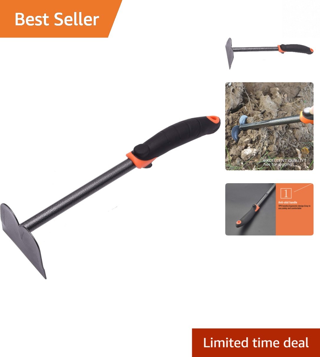 Carbon Steel Hand Hoe with Ergonomic Grip for Effortless Gardening