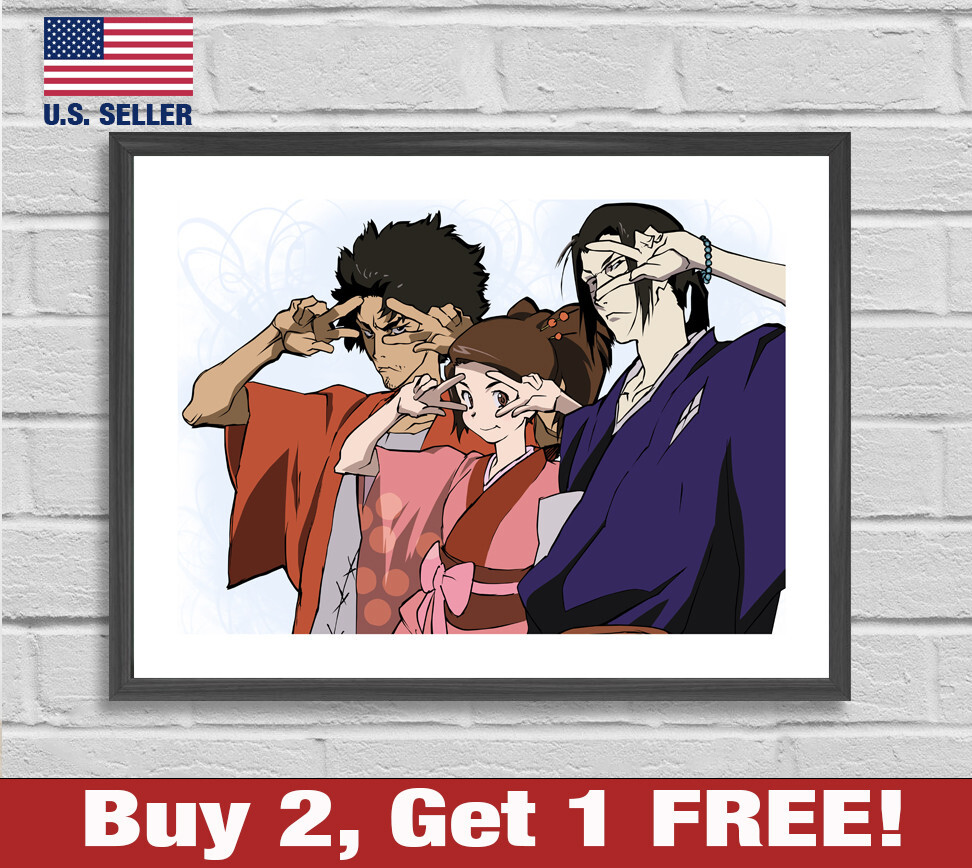 Samurai Champloo Poster 18" x 24" Print Anime Manga Wall Art Fuu Jin Mugen 7