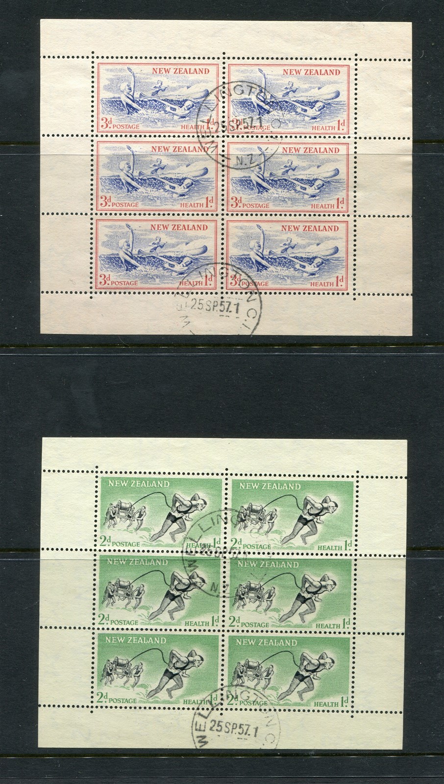 New Zealand #B52a-53a Life-Saving Team Souvenir Sheets [Used]