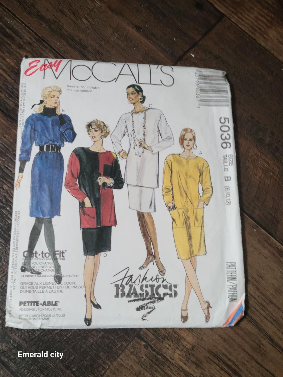 McCalls sewing pattern #5036 Vtg Uncut Size 8-10-12 One Piece or 2 Piece Dress